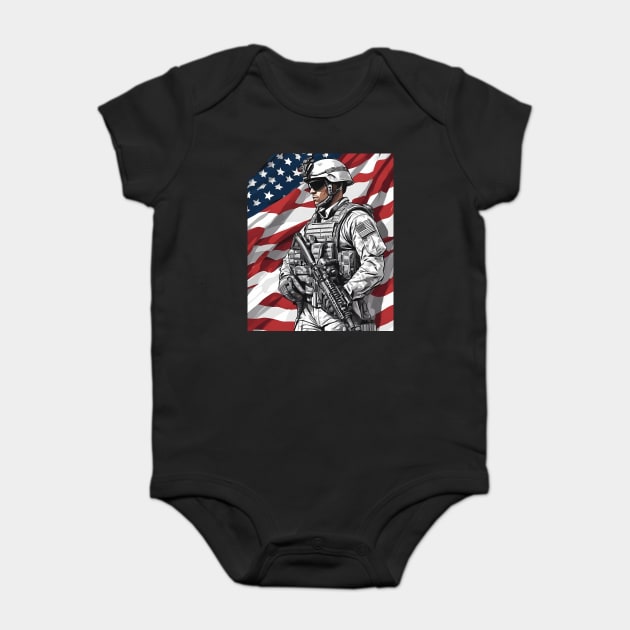 US Army Baby Bodysuit by animegirlnft